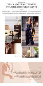 Detail of navy blue silk pajamas featuring elegant lace trim on the camisole and pants