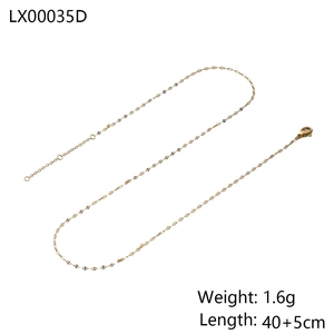 Detail view of gold titanium steel snake chain with lobster clasp, 40+5cm length
