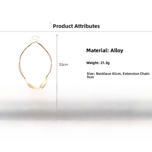 Detailed view of gold irregular metal pendant necklace with 43cm chain and 9cm extender