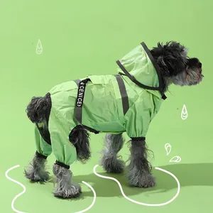 Pet Dog Raincoat Waterproof Hooded Full Coverage Reflective Safety Outdoor Clothes For Small Medium Large Dogs