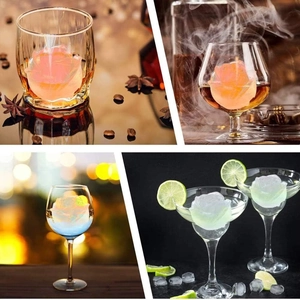 Makroansicht klarer Rosen-Eiswürfel mit feiner Textur für Cocktails und Whiskey