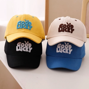 Casquette De Baseball Enfants Mélange De Coton Broderie Good Lucky Oreilles De Lapin Chapeau De Soleil Enfant Décontracté Pour Garçons Filles