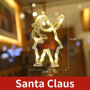 LED Santa Claus suction cup light with warm white glow for Christmas window decoration