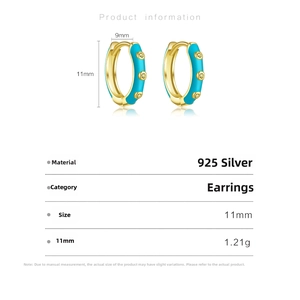 Tableau des tailles détaillé des boucles d'oreilles créoles S925 en argent et émail