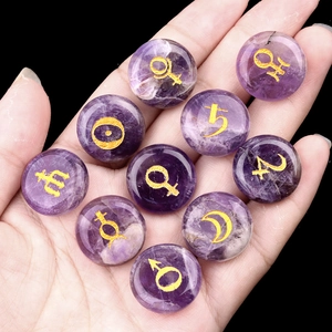 Solar System Planet Symbols Natural Stone Rune Stones Polished Healing Crystal Astronomical Symbols Divination Decor Gift