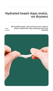 Detail of high water content pet wipe showing RO pure water being squeezed out