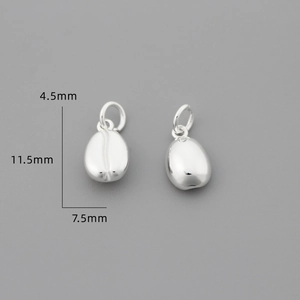 Coffee bean pendants in 14k gold plated style with 11.5mm length and 7.5mm width
