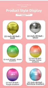 Detailed grid showing 22-inch 4D round balloons in gold, silver, and gradient colors