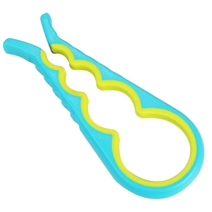 4-in-1 multi-functional non-slip PVC jar and bottle opener in blue and yellow