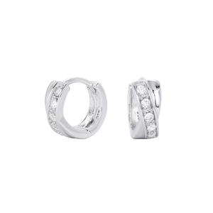 Minimalist s925 sterling silver hoop earrings with micro-paved sparkling cubic zirconia