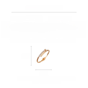 Detailed size specifications of the rose gold nail bracelet with crystal embellishments