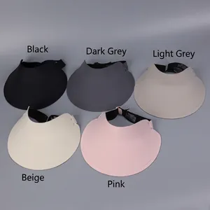 Women's wide brim sun visor hats in black, gray, beige and pink for outdoor UV protection