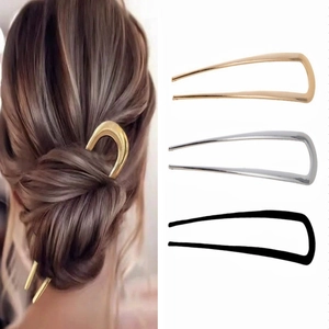 U-Shaped Metal Hair Sticks Minimalist Smooth Alloy Hair Forks For Bun Updo Styling Women Elegant Hair Accessories