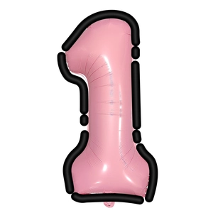 Détail du ballon chiffre 1 rose de 32 pouces pour décoration de fête d'anniversaire