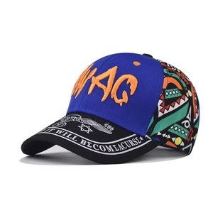 Casquette De Baseball Hip Hop Coton Broderie SWAG Graffiti Réglable Protection Solaire Streetwear Hommes Femmes