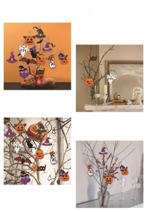 Kit de décorations d'Halloween suspendues avec citrouilles et chauves-souris