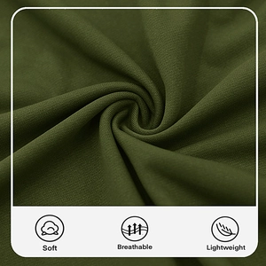 Detail of army green breathable knit fabric showing soft texture and lightweight fiber