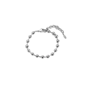 Minimalistisches 6mm Edelstahl-Perlenarmband mit Karabinerverschluss und Verlängerung