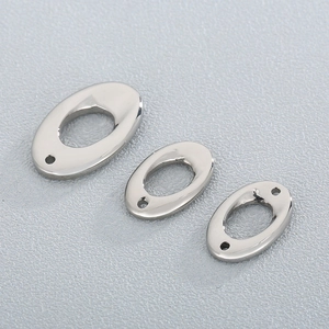 Stainless Steel Oval Hollow Jewelry Connector DIY Pendant Finding Minimalist Fashion Accessory For Bracelet Making