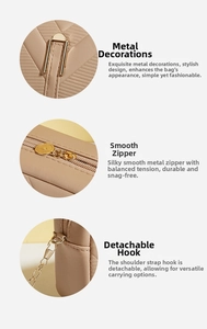 Macro shot of high-quality hardware details smooth metal zipper and detachable chain hook