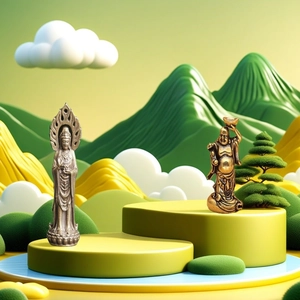 Miniature Buddha Statues Brass Antique Copper Guanyin Maitreya Figurines Desktop Decor Zen Pocket Charms Handmade Style
