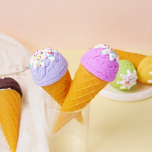 Multi-colored PVC artificial ice cream cone models for shop window display props