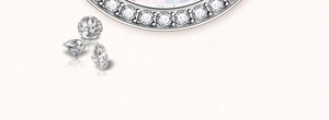 Macro di una lunetta di orologio d'argento con pavé di diamanti brillanti incastonati
