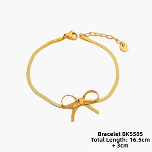 Bracciale a catena snake in acciaio inossidabile con fiocco e lunghezza regolabile 16,5 cm