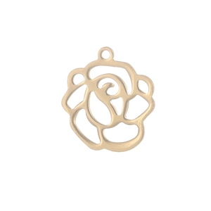 Pendentif rose ajouré en acier inoxydable doré pour bijoux et boucles d'oreilles DIY
