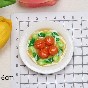 6cm miniature resin hot pot food magnet featuring braised pork balls with vegetables