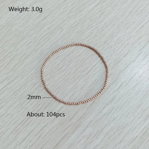 Detailed specs of rose gold beaded bracelet with 2mm beads and 3.0g weight specifications