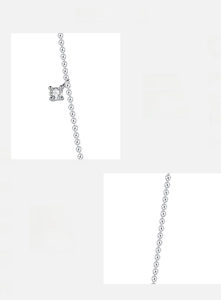Detailed view of s925 sterling silver ball chain with a 5A cubic zirconia pendant