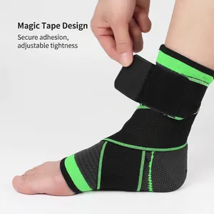 Breathable compression ankle support with adjustable velcro straps and non-slip texture