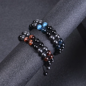 8mm doppellagiges Armband aus Tigerauge und Hämatit für Herren in der Anzeige