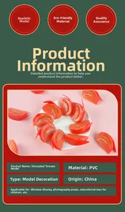 Detailed view of realistic PVC tomato slices for photography props and decor