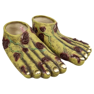 Realistic green monster feet shoe covers with skin texture for Halloween costumes