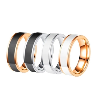 Minimalist stainless steel rings for women in gold, silver and black color variants