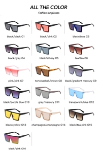 Griglia di occhiali da sole oversize in 16 varianti di colore per montatura e lenti