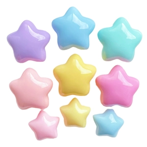 Colorful resin star charms in macaron colors for DIY crafts and phone case accessories