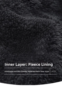Close-up of the thick black polar fleece lining for thermal winter accessories