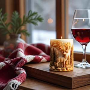 Stampo in silicone 3D per candele con alci e foresta per decorazioni fai-da-te