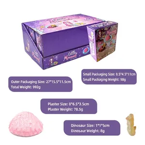 Little Mermaid shell fossil excavation kit with gypsum blocks and mermaid figures