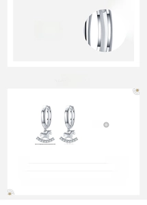 Macro detail of 925 sterling silver rocking horse earrings with cubic zirconia inlay