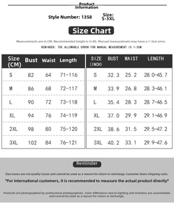Size chart for women pirate costume style 1358 from S to 3XL with detailed measurements