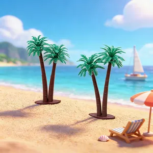 Künstliche Kokosnuss Palme Modell PVC Realistische Doppelstamm Miniatur Tropische Pflanze Mikro Landschaft DIY Schreibtisch Deko
