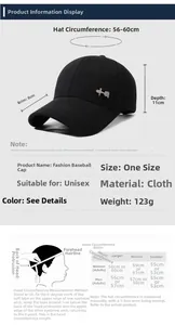 Größentabelle für Outdoor-Sport-Baseballkappe mit 8cm Krempe und 56-60cm Umfang