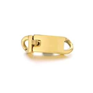 Polished gold stainless steel flat lobster clasp for Cuban chain jewelry making