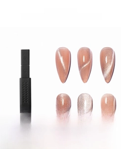 Professional magnetic nail tool creating six unique cat eye patterns for gel manicures
