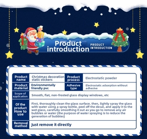 Instructions pour poser des stickers de Noël statiques en PVC sur vitres lisses