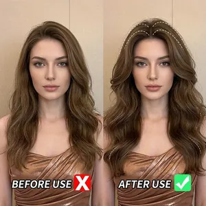 Hair volume clip for high cranial top effect before and after comparison view